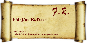 Fábján Rufusz névjegykártya
