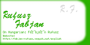 rufusz fabjan business card